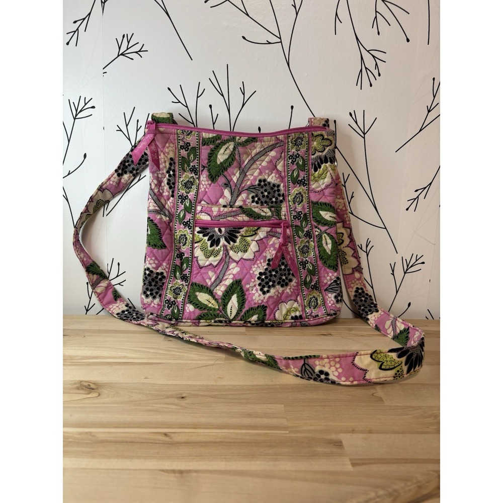 Vera Bradley Priscilla Pink Hipster Crossbody Bag with Adjustable Strap